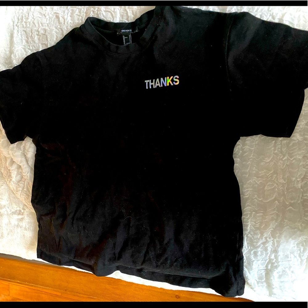 FOREVER 21 Black Comfy Cotton Tee